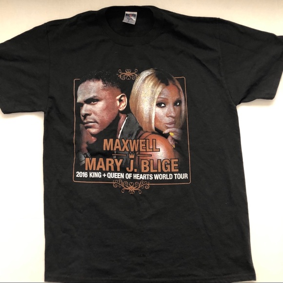 Jerzees Shirts Mary J Blige Queen Hearts Tour Tee L 2side Maxwel